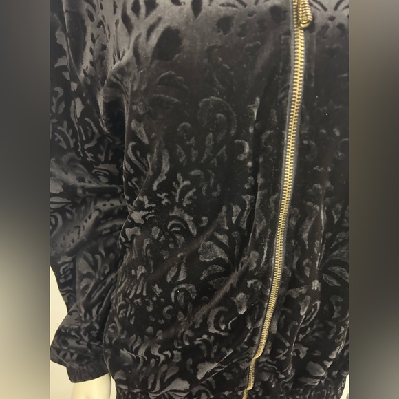 TEDDI VELVET DAMASK FULL ZIPPER TRACK JACKET ELASTIC WAISTBAND AND CUFFS SIZE M - Picture 5 of 10